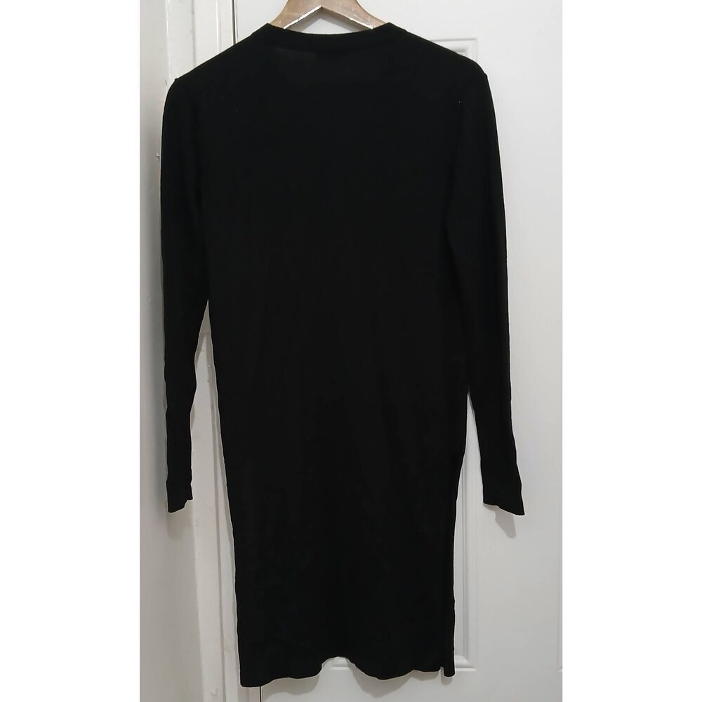 Akris punto womens fine thin merino wool long cardigan sweater black - Picture 4 of 8